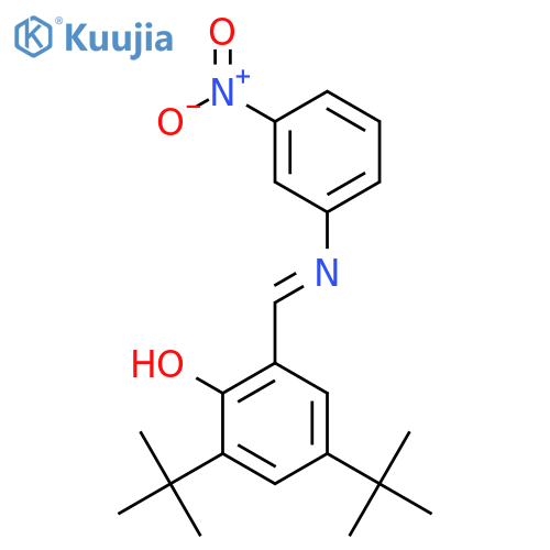 Phenol, 2,4-bis(1,1-dimethylethyl)-6-[[(3-nitrophenyl)imino]methyl]- structure