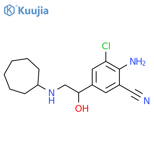 Benzonitrile, 2-amino-3-chloro-5-[2-(cycloheptylamino)-1-hydroxyethyl]- structure