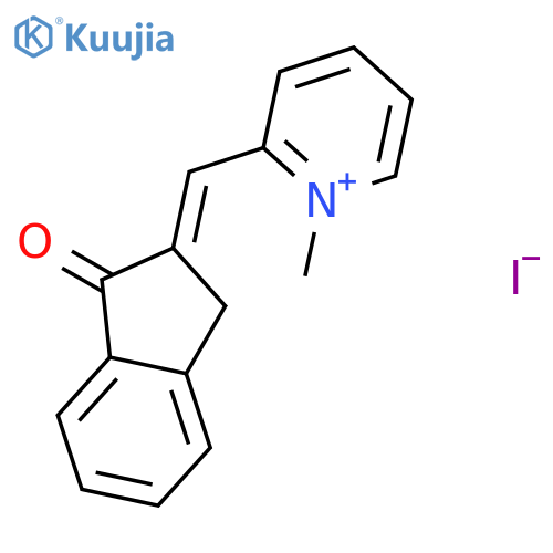 1-methyl-2-[(E)-(1-oxo-1,3-dihydro-2H-inden-2-ylidene)methyl]pyridinium iodide structure