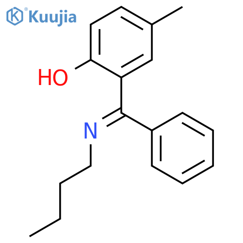 Phenol, 2-[(butylimino)phenylmethyl]-4-methyl- structure