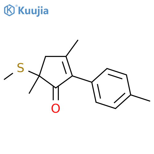 2-Cyclopenten-1-one, 3,5-dimethyl-2-(4-methylphenyl)-5-(methylthio)- structure