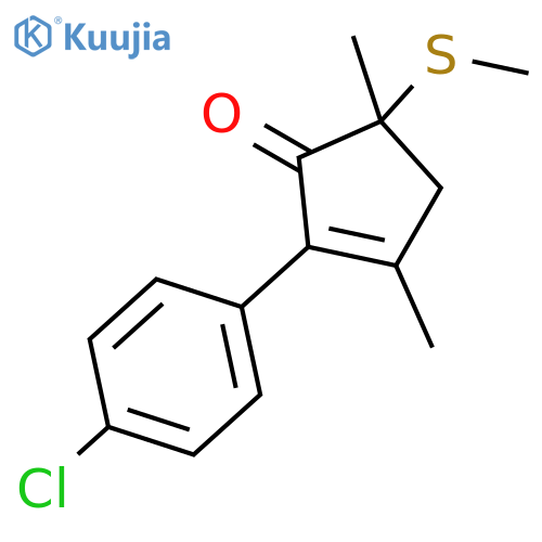 2-Cyclopenten-1-one, 2-(4-chlorophenyl)-3,5-dimethyl-5-(methylthio)- structure