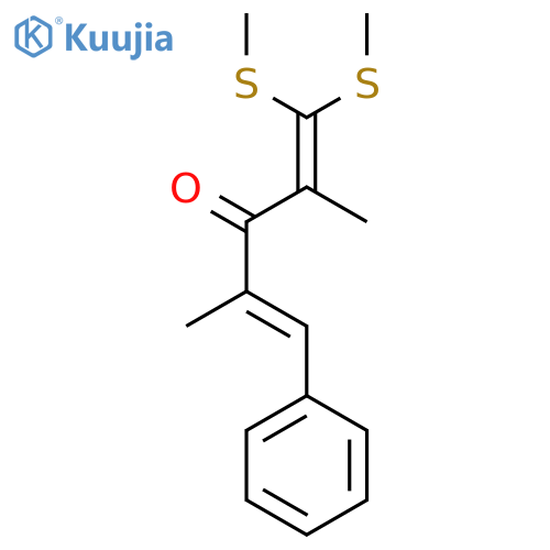 1,4-Pentadien-3-one, 2,4-dimethyl-1,1-bis(methylthio)-5-phenyl-, (E)- structure