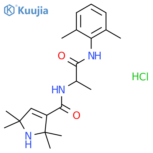 N-{2-[(2,6-dimethylphenyl)amino]-1-methyl-2-oxoethyl}-2,2,5,5-tetramethyl-2,5-dihydro-1H-pyrrole-3-carboxamide hydrochloride structure