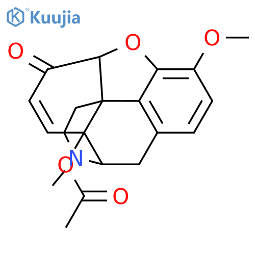(5alpha)-3-methoxy-17-methyl-6-oxo-7,8-didehydro-4,5-epoxymorphinan-14-yl acetate structure