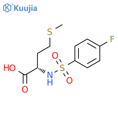 2-(4-fluorobenzenesulfonamido)-4-(methylsulfanyl)butanoic acid structure