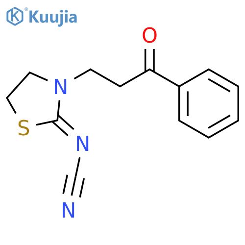 Cyanamide, [3-(3-oxo-3-phenylpropyl)-2-thiazolidinylidene]- structure
