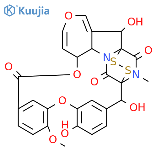 2H,8H,20H,22H-1,21-Epidithio-21,1-(iminomethano)-9,13:15,19-dimetheno-4,7,14-trioxa-22a-azacyclononadec[cd]azulene-8,22,26-trione,6a,22b-dihydro-2,16,20-trihydroxy-12-methoxy-25-methyl-,(1R,2R,6aS,20S,21R,22bS)- (9CI) structure