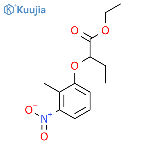 Butanoic acid, 2-(2-methyl-3-nitrophenoxy)-, ethyl ester structure