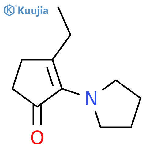 2-Cyclopenten-1-one, 3-ethyl-2-(1-pyrrolidinyl)- structure