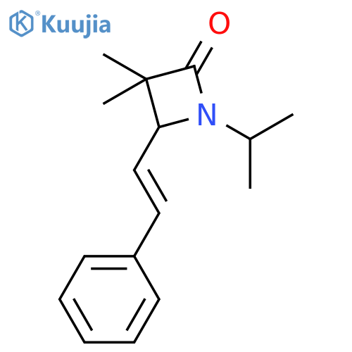 2-Azetidinone, 3,3-dimethyl-1-(1-methylethyl)-4-(2-phenylethenyl)- structure