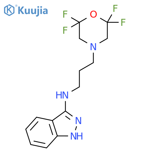 1H-Indazol-3-amine, N-[3-(2,2,6,6-tetrafluoro-4-morpholinyl)propyl]- structure