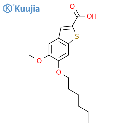 Benzo[b]thiophene-2-carboxylic acid, 6-(hexyloxy)-5-methoxy- structure