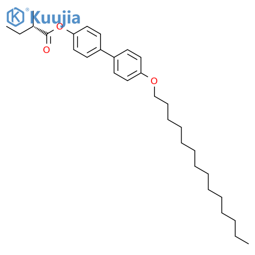 Butanoic acid, 2-methyl-, 4'-(tetradecyloxy)[1,1'-biphenyl]-4-yl ester, (S)- structure