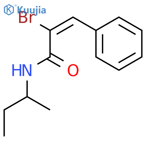 2-Propenamide, 2-bromo-N-(1-methylpropyl)-3-phenyl-, (E)- structure