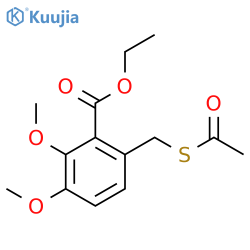 Benzoic acid, 6-[(acetylthio)methyl]-2,3-dimethoxy-, ethyl ester structure