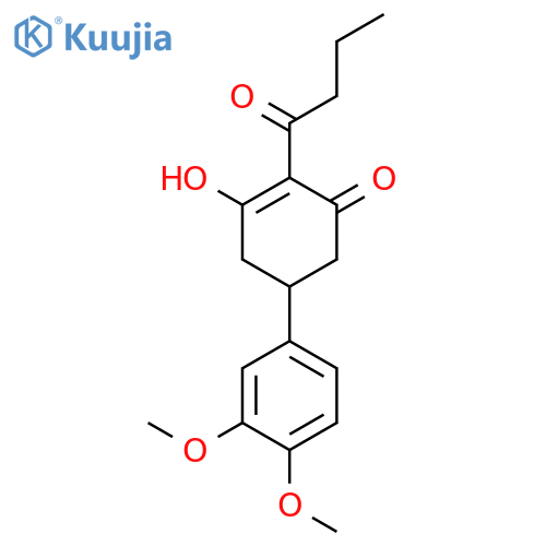 2-Cyclohexen-1-one, 5-(3,4-dimethoxyphenyl)-3-hydroxy-2-(1-oxobutyl)- structure