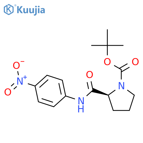 1-Pyrrolidinecarboxylic acid, 2-[[(4-nitrophenyl)amino]carbonyl]-,1,1-dimethylethyl ester, (2S)- structure