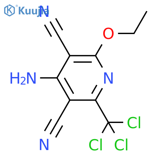 3,5-Pyridinedicarbonitrile, 4-amino-2-ethoxy-6-(trichloromethyl)- structure