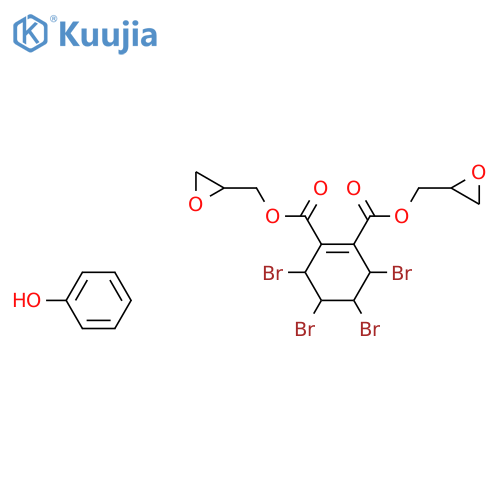 1-Cyclohexene-1,2-dicarboxylic acid, 3,4,5,6-tetrabromo-, bis(oxiranylmethyl) ester, reaction products with phenol bromo derivs. structure