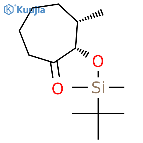 Cycloheptanone, 2-[[(1,1-dimethylethyl)dimethylsilyl]oxy]-3-methyl-, cis- structure