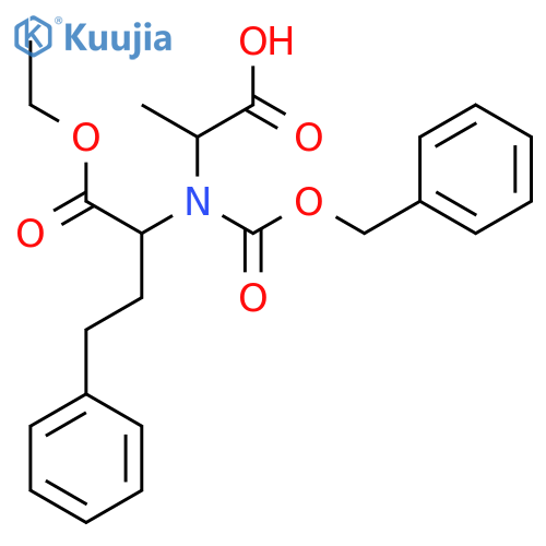 2-{(benzyloxy)carbonyl(1-ethoxy-1-oxo-4-phenylbutan-2-yl)amino}propanoic acid structure