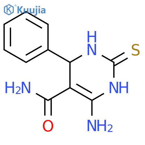 6-Amino-4-phenyl-2-sulfanylidene-1,2,3,4-tetrahydropyrimidine-5-carboxamide structure