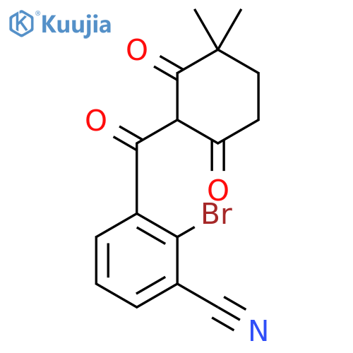 Benzonitrile, 2-bromo-3-[(3,3-dimethyl-2,6-dioxocyclohexyl)carbonyl]- structure