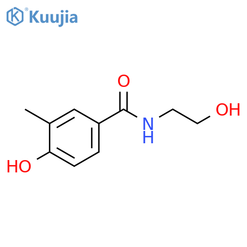 Benzamide, 4-hydroxy-N-(2-hydroxyethyl)-3-methyl- structure