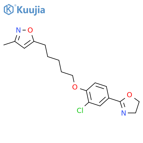 5-{5-[2-chloro-4-(4,5-dihydro-1,3-oxazol-2-yl)phenoxy]pentyl}-3-methyl-1,2-oxazole structure