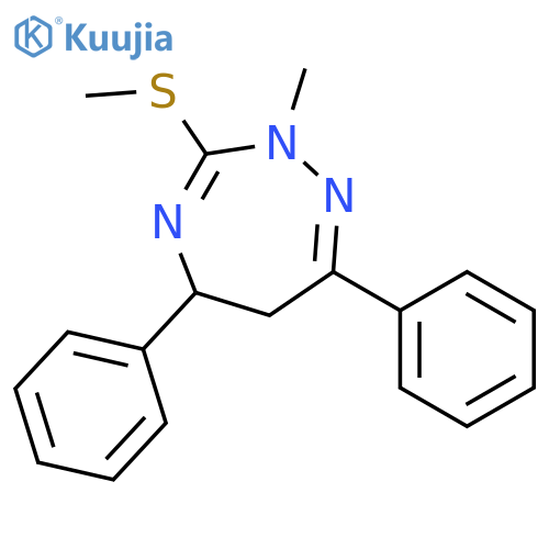 2H-1,2,4-Triazepine, 5,6-dihydro-2-methyl-3-(methylthio)-5,7-diphenyl- structure