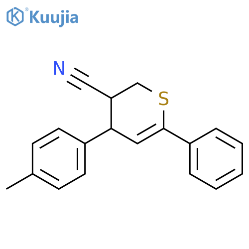 2H-Thiopyran-3-carbonitrile, 3,4-dihydro-4-(4-methylphenyl)-6-phenyl- structure