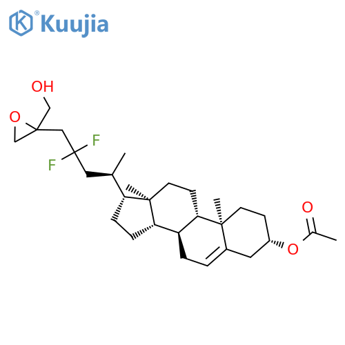 Cholest-5-ene-3,26-diol, 25,27-epoxy-23,23-difluoro-, 3-acetate, (3b)- structure