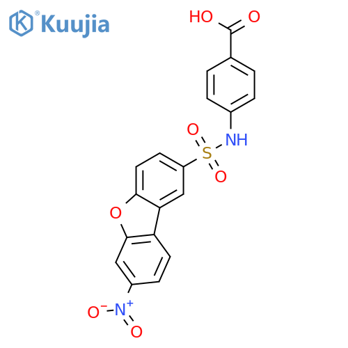 Benzoic acid, 4-[[(7-nitro-2-dibenzofuranyl)sulfonyl]amino]- structure