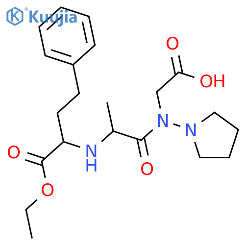 N-[(1S)-1-(ethoxycarbonyl)-3-phenylpropyl]-L-alanyl-N-pyrrolidin-1-ylglycine structure