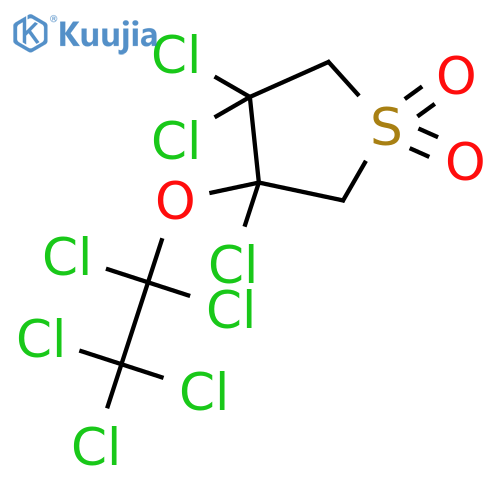 Thiophene, 3,3,4-trichlorotetrahydro-4-(pentachloroethoxy)-, 1,1-dioxide structure
