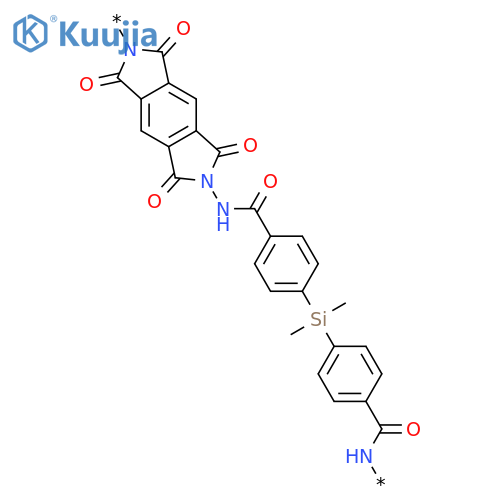 Poly[(5,7-dihydro-1,3,5,7-tetraoxobenzo[1,2-c:4,5-c']dipyrrole-2,6(1H,3H)-diyl)iminocarbonyl-1,4-phenylene(dimethylsilylene)-1,4-phenylenecarbonylimino] structure