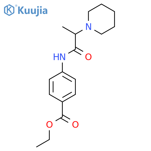ethyl 4-{[2-(piperidin-1-yl)propanoyl]amino}benzoate structure