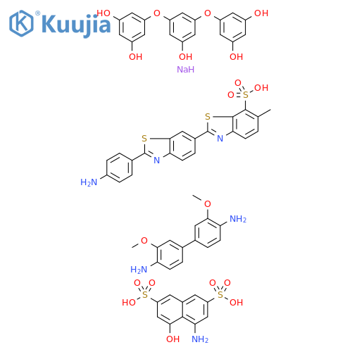 2,7-Naphthalenedisulfonic acid, 4-amino-5-hydroxy-, coupled with diazotized 2'-(4-aminophenyl)-6-methyl[2,6'-bibenzothiazole]-7-sulfonic acid, diazotized 3,3'-dimethoxy[1,1'-biphenyl]-4,4'-diamine and 5,5'-[(5-hydroxy-1,3-phenylene)bis(oxy)]bis[1,3-benzen structure