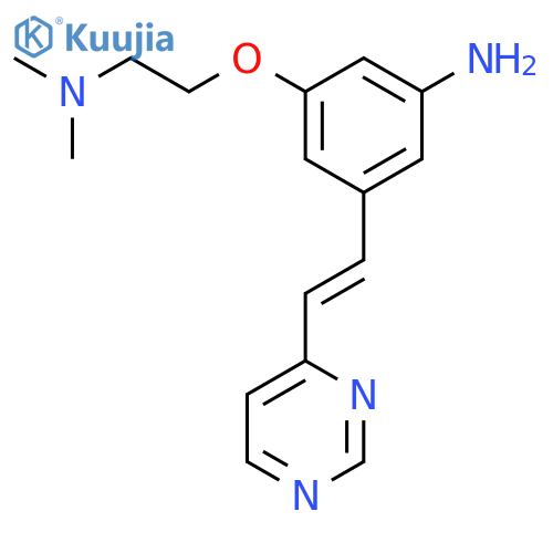 Benzenamine, 3-[2-(dimethylamino)ethoxy]-5-[2-(4-pyrimidinyl)ethenyl]- structure