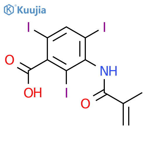 Benzoic acid, 2,4,6-triiodo-3-[(2-methyl-1-oxo-2-propenyl)amino]- structure