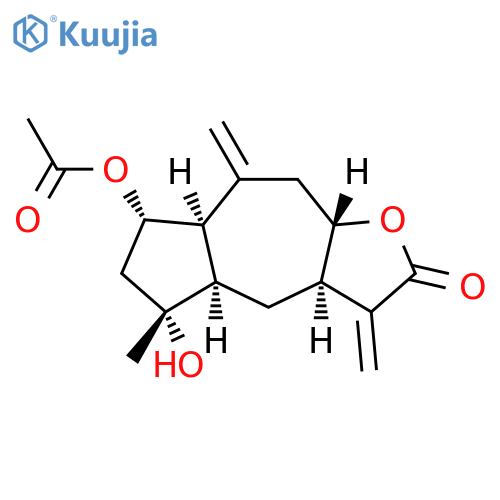 Azuleno[6,5-b]furan-2(3H)-one, 7-(acetyloxy)decahydro-5-hydroxy-5-methyl-3,8-bis(methylene)-, (3aR,4aR,5R,7S,7aR,9aS)- structure