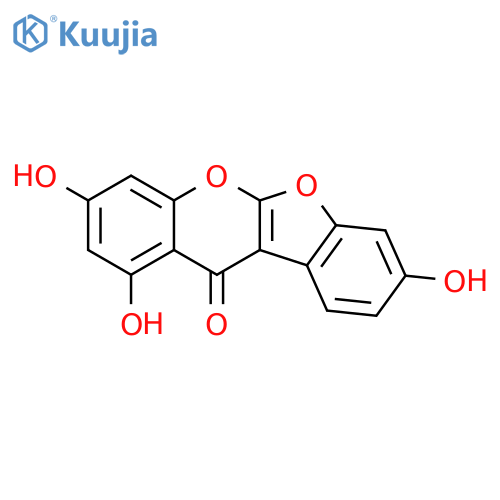 1,3,8-trihydroxy-11H-[1]benzofuro[2,3-b]chromen-11-one structure