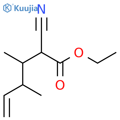 Ethyl 2-cyano-3,4-dimethylhex-5-enoate structure