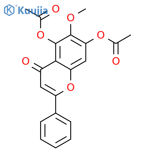 5,7-Diacetoxy-6-methoxy-2-phenyl-chromen-4-on structure