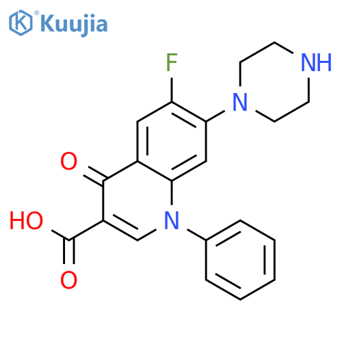 3-Quinolinecarboxylicacid, 6-fluoro-1,4-dihydro-4-oxo-1-phenyl-7-(1-piperazinyl)- structure