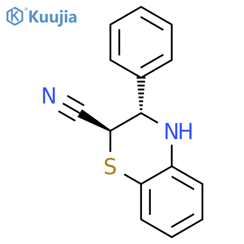 2H-1,4-Benzothiazine-2-carbonitrile, 3,4-dihydro-3-phenyl-, trans- structure