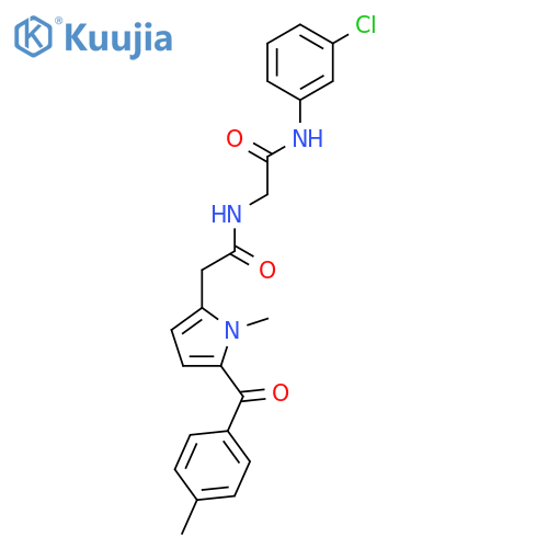 N-(3-chlorophenyl)-N~2~-({1-methyl-5-[(4-methylphenyl)carbonyl]-1H-pyrrol-2-yl}acetyl)glycinamide structure