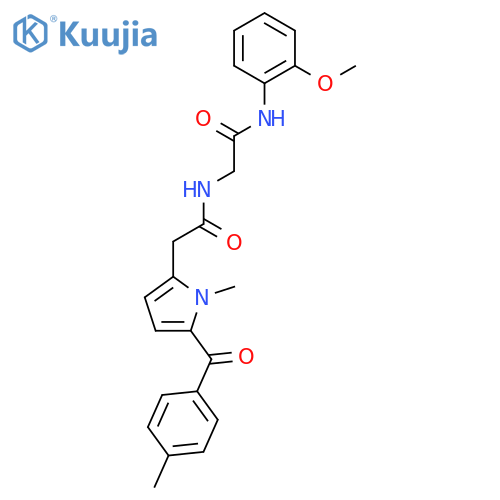 N-(2-methoxyphenyl)-N~2~-({1-methyl-5-[(4-methylphenyl)carbonyl]-1H-pyrrol-2-yl}acetyl)glycinamide structure