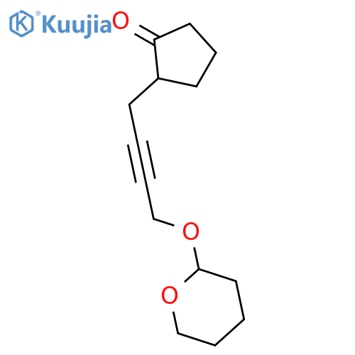 Cyclopentanone, 2-[4-[(tetrahydro-2H-pyran-2-yl)oxy]-2-butynyl]- structure